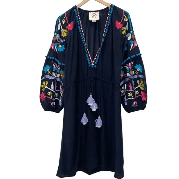 Figue Victoria Embroidered Peasant Dress - Picture 1 of 11